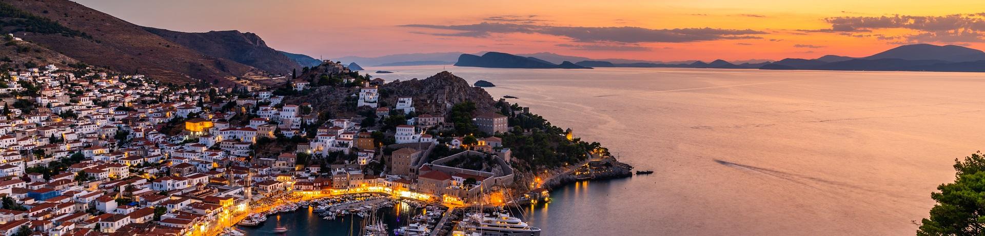 Inseln, Meer, Sonnenuntergang Griechenland