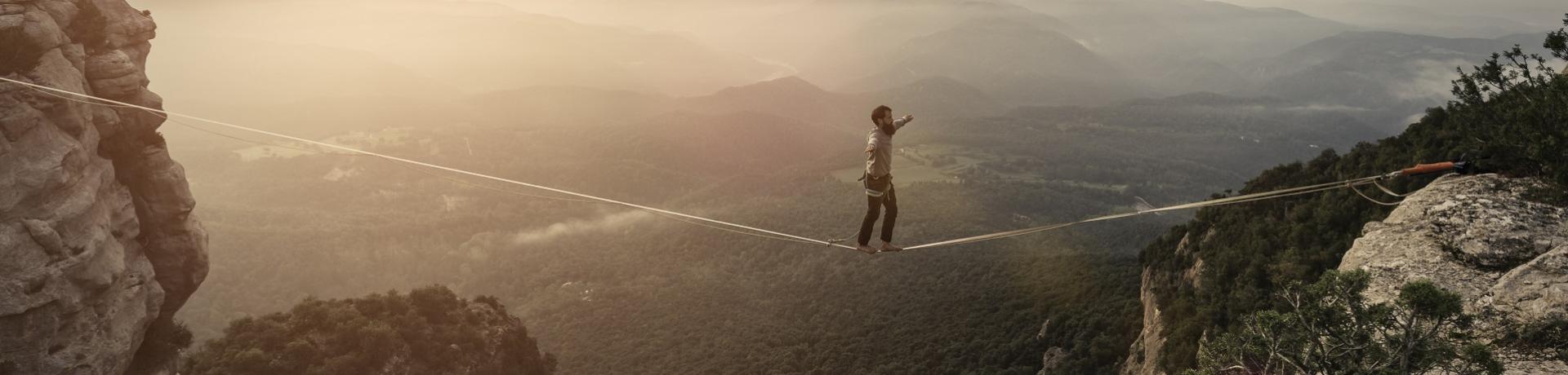 Highline, slackline, berge