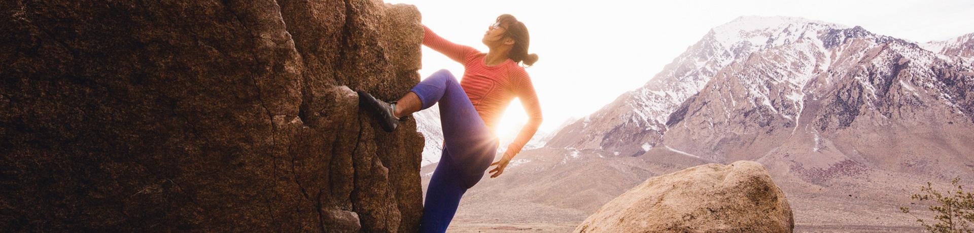 Frau, Klettern, Boulder, Fels USA