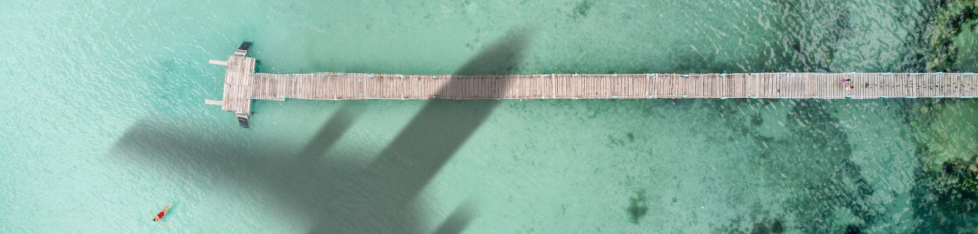 Flugzeug, Schatten, Meer