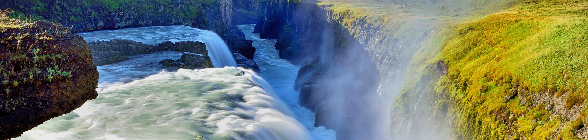 Wasserfall, Berg, Fluss Island