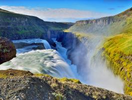Wasserfall, Berg, Fluss Island