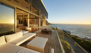 Balkon, Meer, Sonnenuntergang