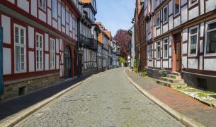 Straße, Fachwerkhäuser Hildesheim