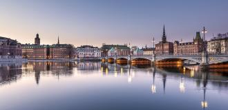 Insel Riddarholmen Stockholm am Abend