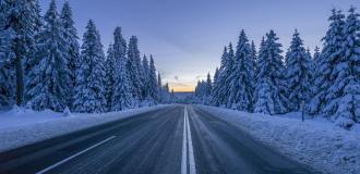 Straße, Wald, Schnee Harz