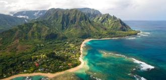 Küste, Meer, Riff, Dorf, Wald Kauai