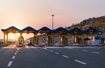 Mautstation, Autos, Bus