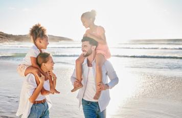 Strand, Familie, Kind, Eltern