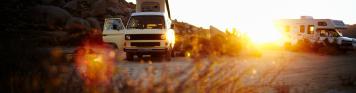 Camper, Sonnenuntergang, VW T3, Yosemite Nationalpark