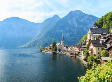 See, Berge, Dorf Österreich