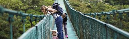 Familie, Hängebrücke, Wandern, Ausflug