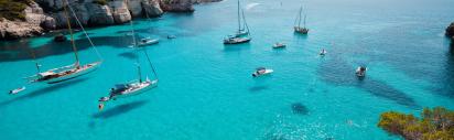 Meer, Klippen, Segelboote Menorca