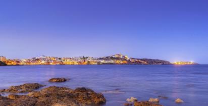 Abend, Strand, Stadt Playa D'en Bossa