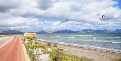 Strand, Radweg, Meer, Kitesurfing Palma de Mallorca
