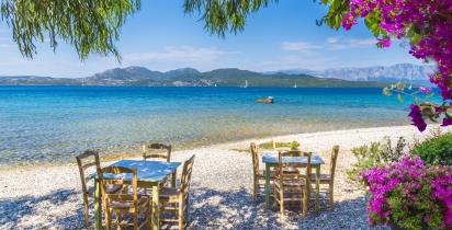 Bucht, Meer, Strand, Blumen Lefkas & Meganissi