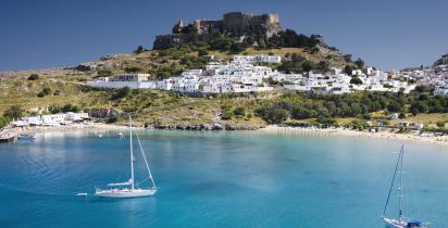 Blick auf Lindos Beach