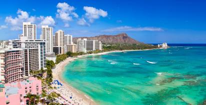 Stadt, Strand, Meer Waikiki