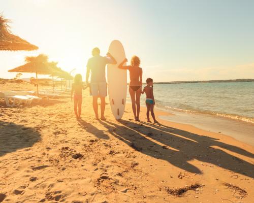 Familie, Strand, Surfen