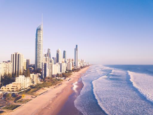 Strand, Skyline, Wellen Gold Coast