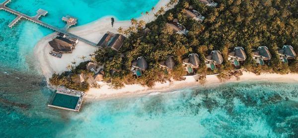 Hotel, Steg, Meer, Strand Malediven