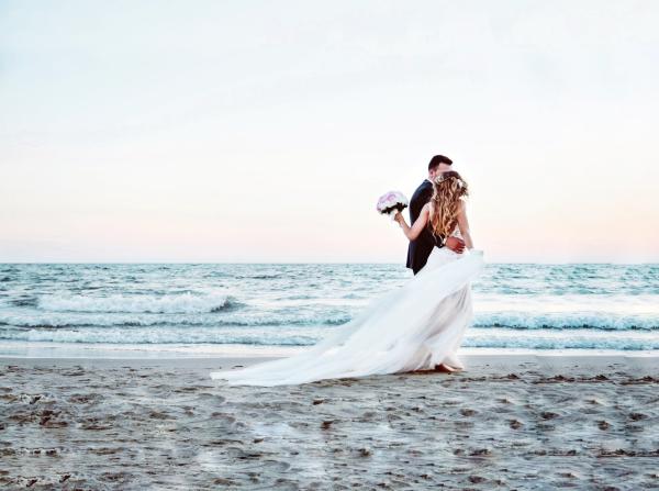 Brautpaar, Strand, Meer
