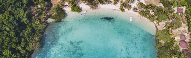 Stand, Meer, Palmen, Wald, Boot