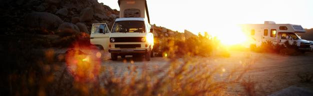 Camper, Sonnenuntergang, VW T3, Yosemite Nationalpark