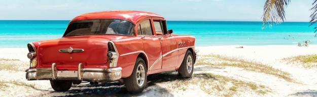 Strand, Oldtimer, Auto, Palme Kuba