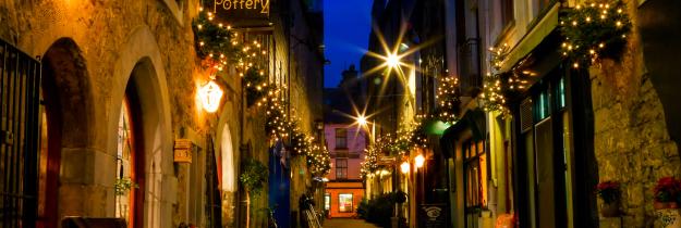 Nacht, Gasse, Lichter Galway