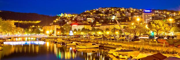 Abend, Hafen, Lichter Rijeka