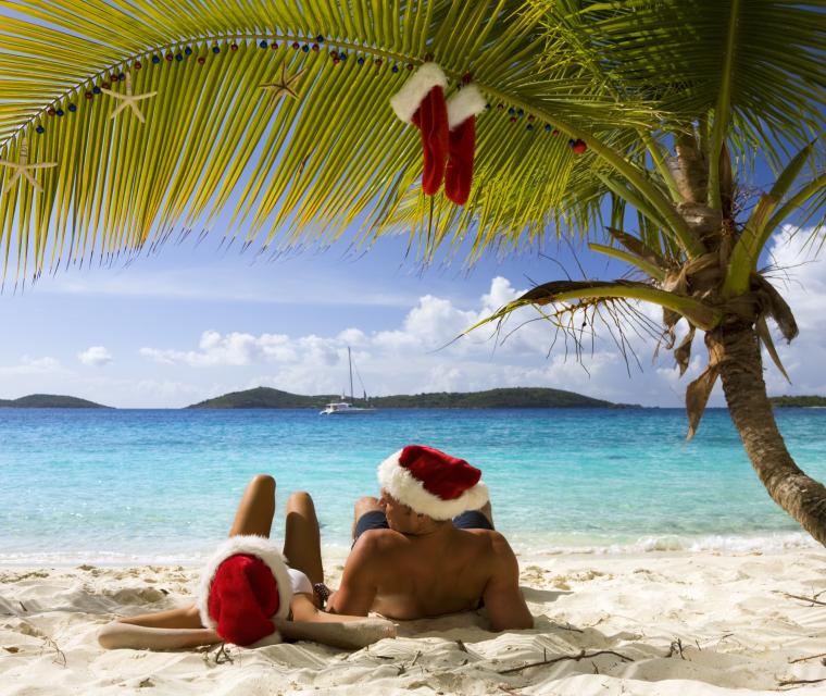 Weihnachten, Palmen, Strand, Karibik