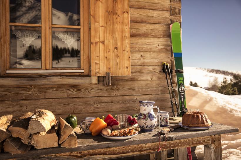 Jause im Winter