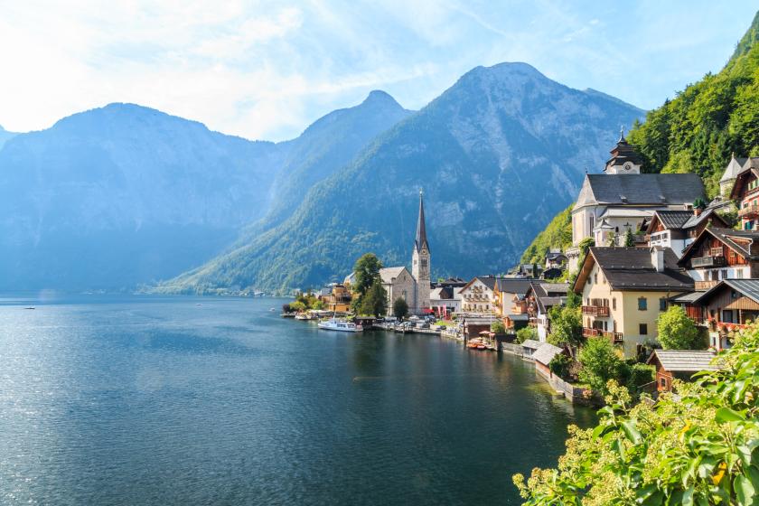See, Berge, Dorf Österreich