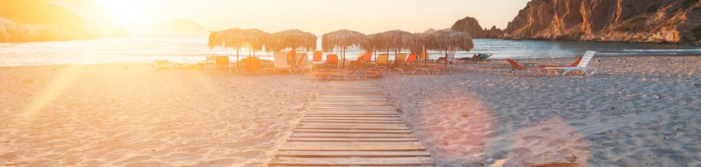 Strand, Liegen, Sonnenuntergang, Schirm Paros, Kimolos, Milos, Serifos, Sifnos