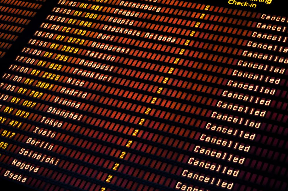 Flughafen, Anzeigetafel, Verspätung