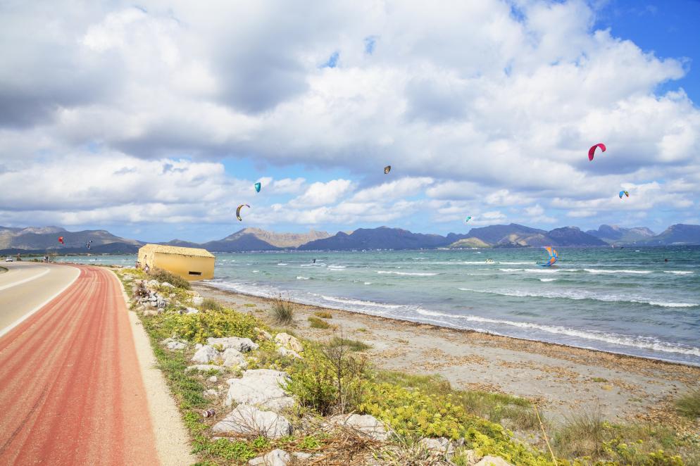 Strand, Radweg, Meer, Kitesurfing Palma de Mallorca