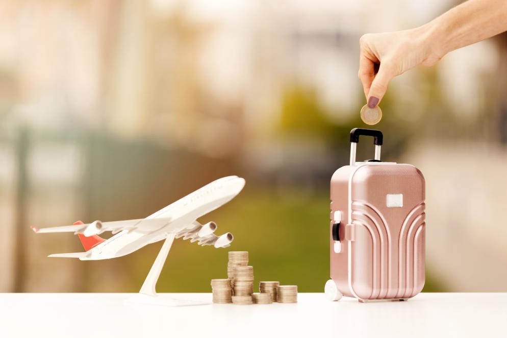 Münzen, Sparschwein, Reisegeld