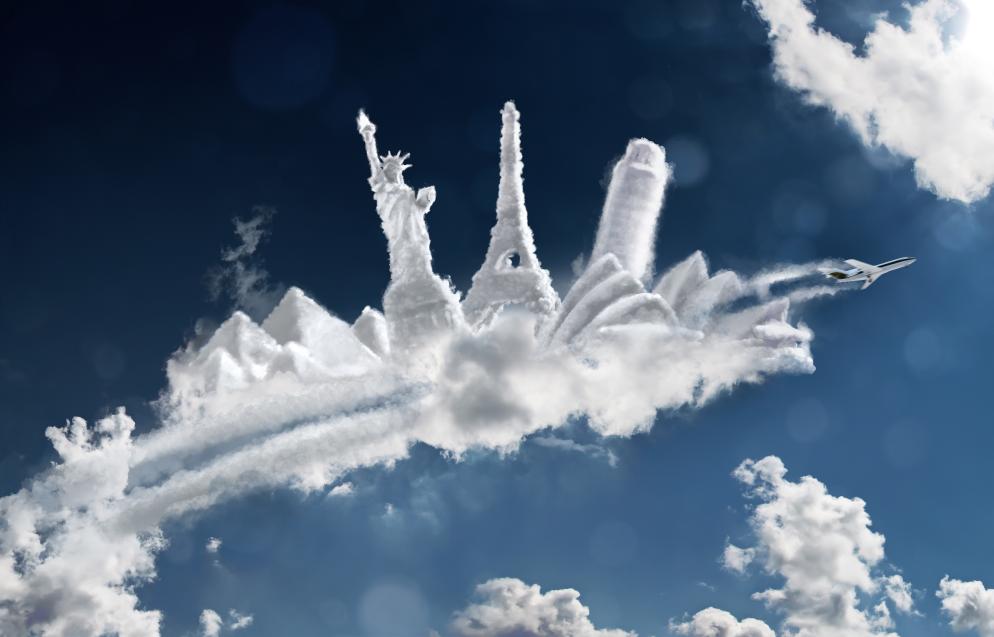Gabelflug, Himmel, Wolken, Fliegen