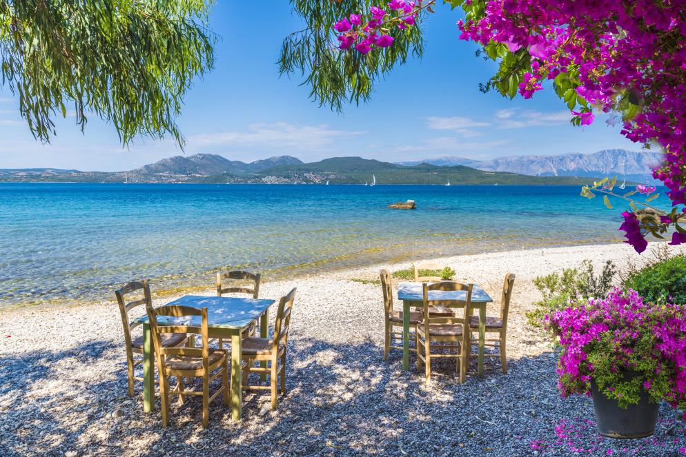 Bucht, Meer, Strand, Blumen Lefkas & Meganissi