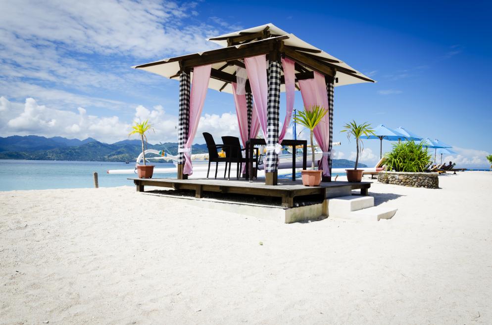 Pavillon, Strand, Meer