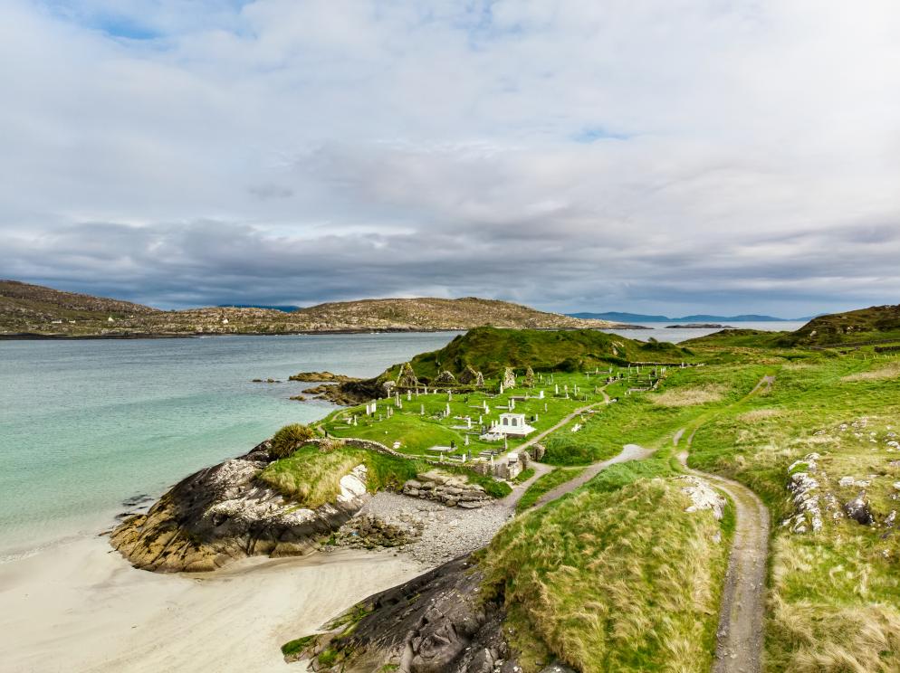 Friedhof, Meer, Strand Kerry