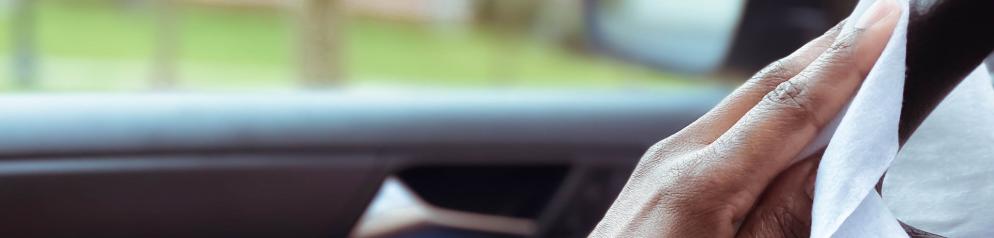 Mietwagen, Auto, Lenkrad, Hand, reinigen