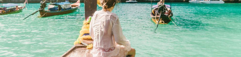 Krabi Frau, Boot, Meer Krabi