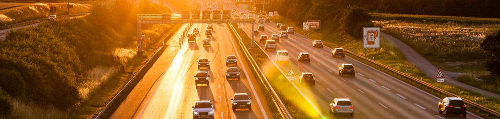 Autobahn, Straße, Sonnenuntergang Baden-Württemberg