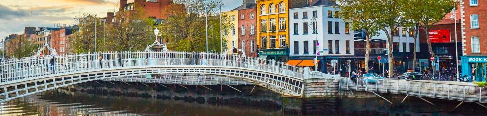 Brücke, Bunte Häuser, Fluss Dublin
