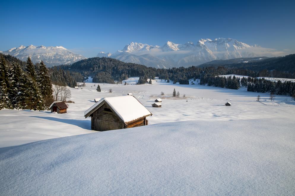 Winter, Schnee, Hütte, Gebirge Garmisch-Partenkirchen