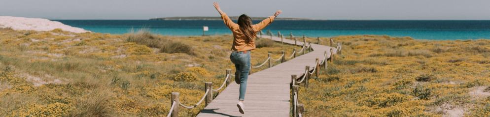 Strand, Frau, Steg Uruguay