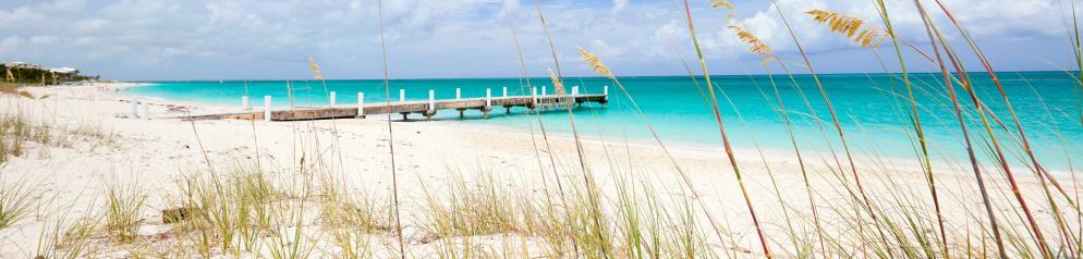 Strand, Steg, Meer Turks- und Caicosinseln