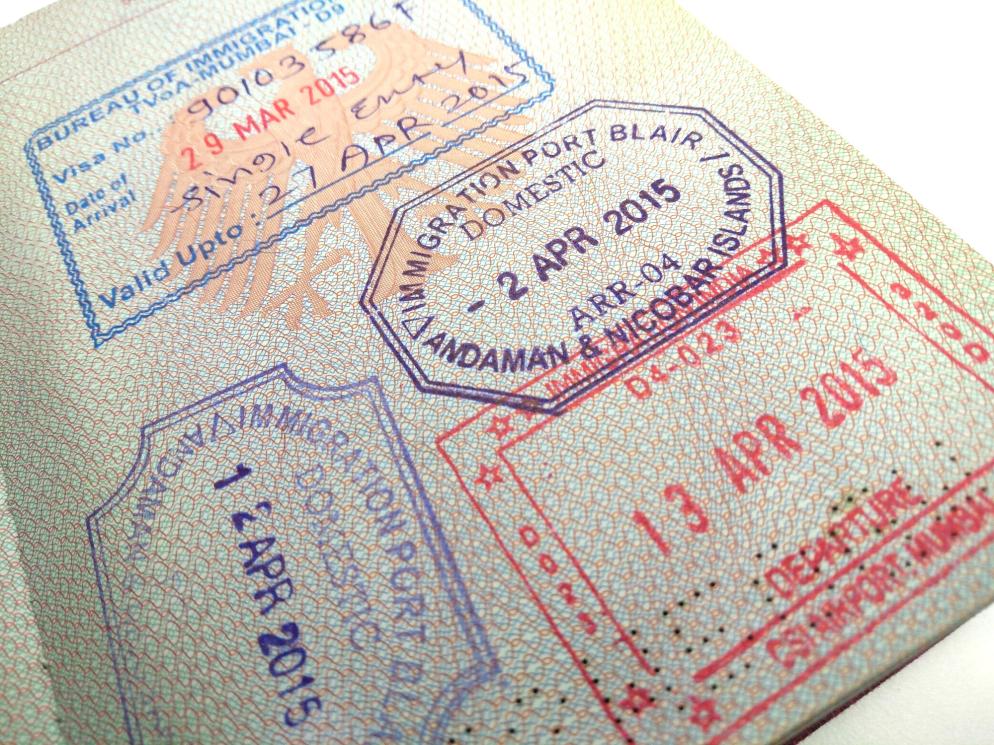 Sonstiges: Reisepass - Indien Stempel